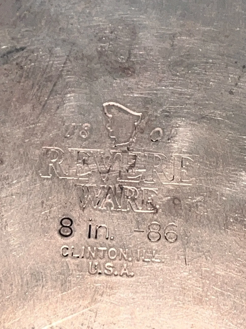 Vintage Revere Ware 8 Inch Copper Bottom Skillet W/Lid: -86